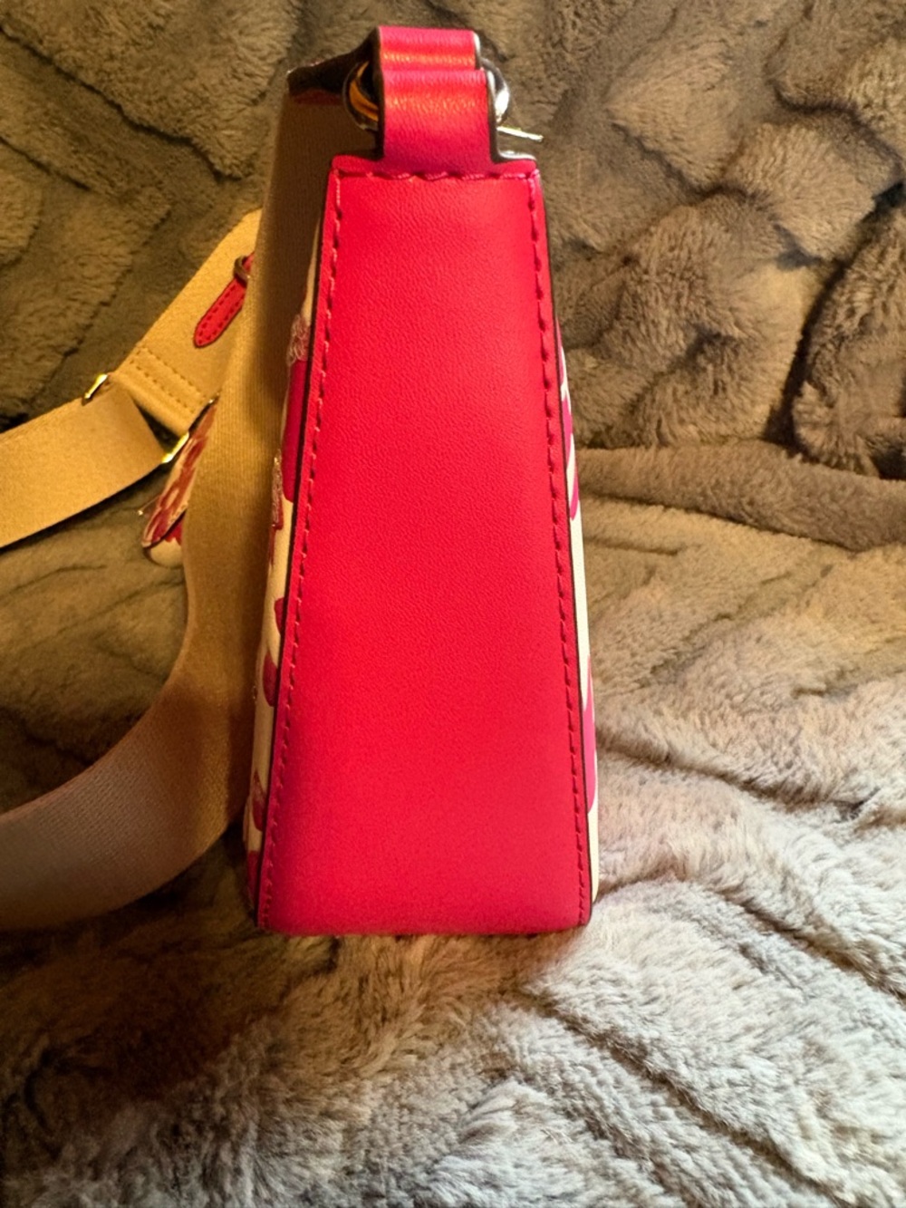 Michael Kors White and Hot Pink Floral Crossbody with Coin Pouch - Picture 8 of 9